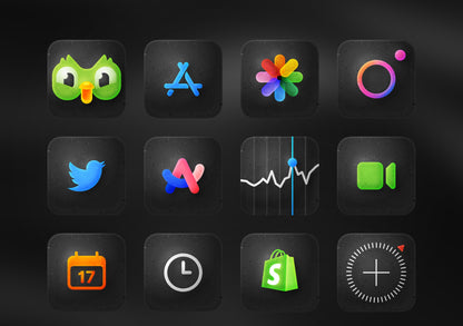 Dark Mode iOS App Icon Pack