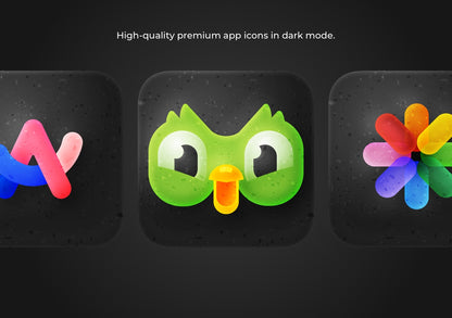 Dark Mode iOS App Icon Pack