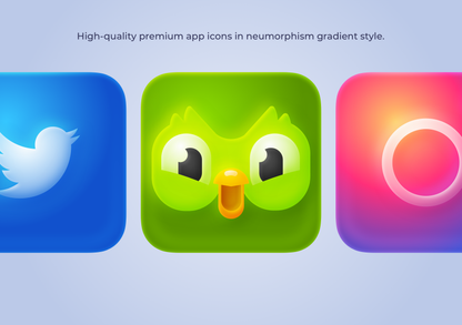 Gradient Neumoprhic App Icons