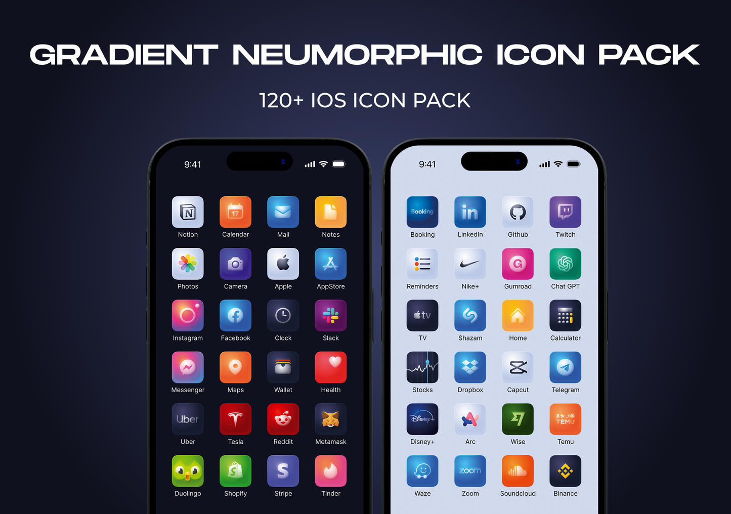 Gradient Neumoprhic App Icons