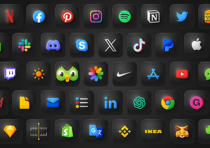 Dark Mode iOS App Icon Pack