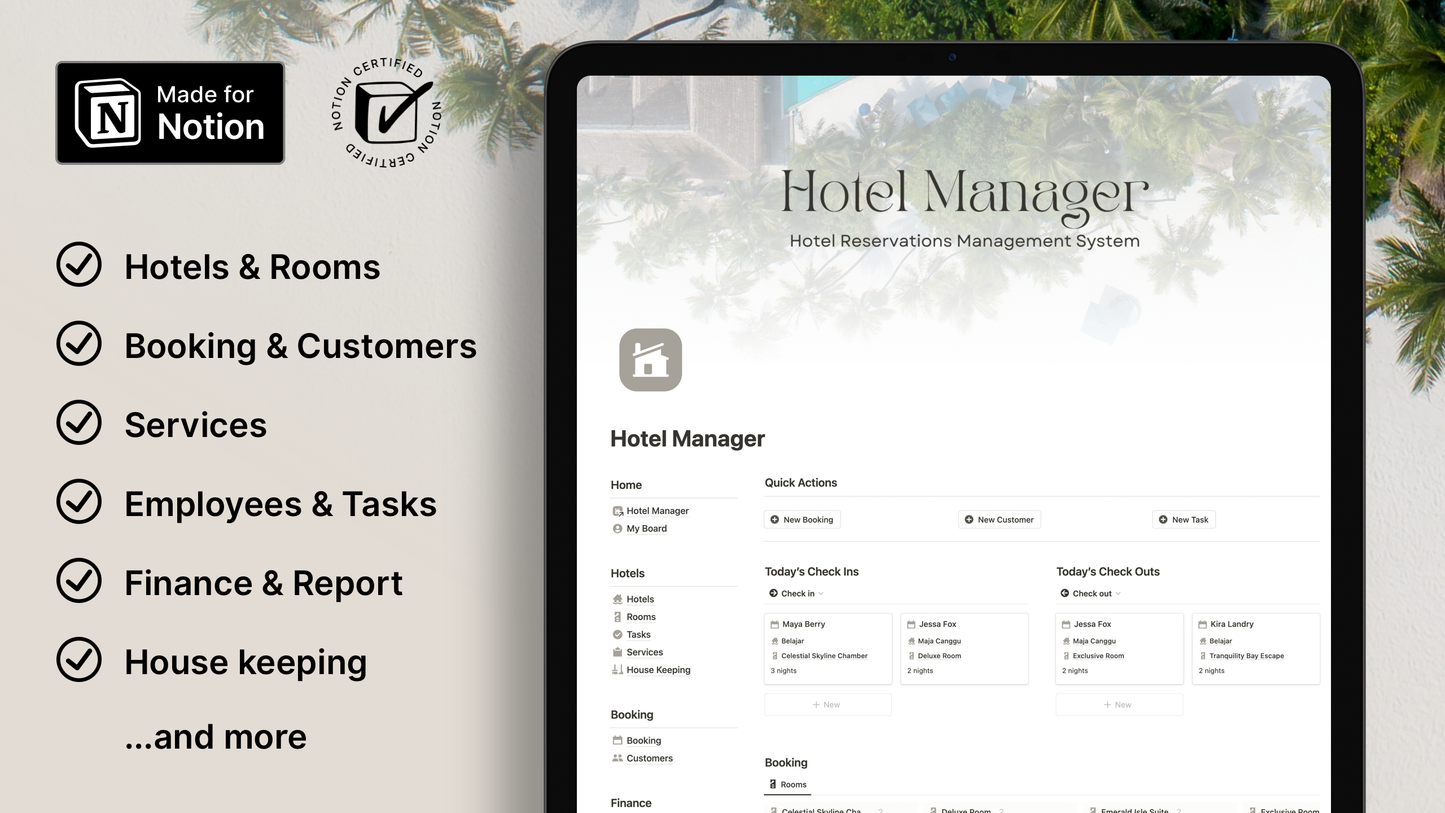 Hotel Management Notion Template