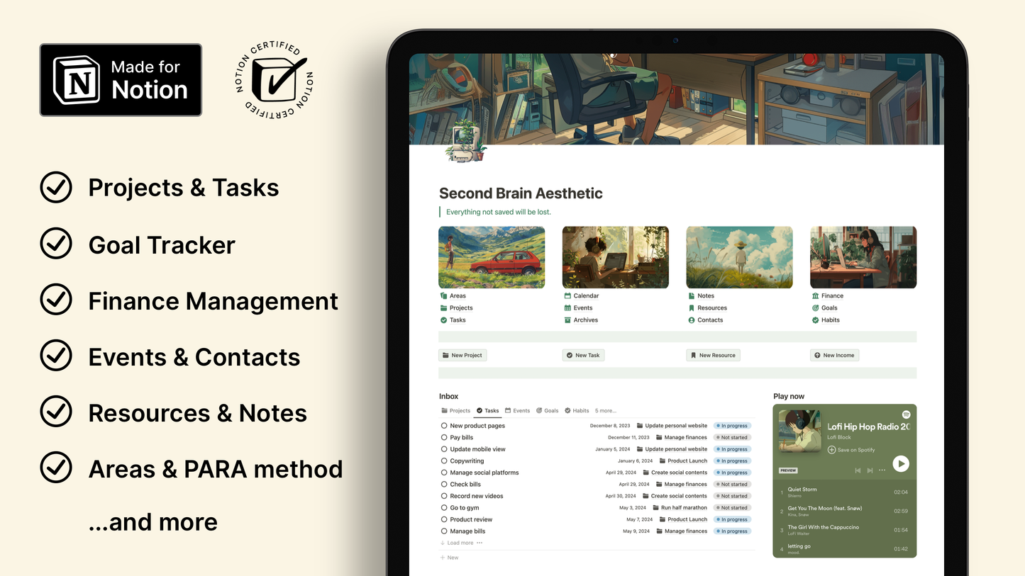 Second Brain Life OS Notion Template