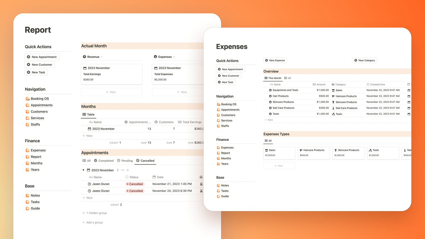 Booking OS Appointment Management Notion Template