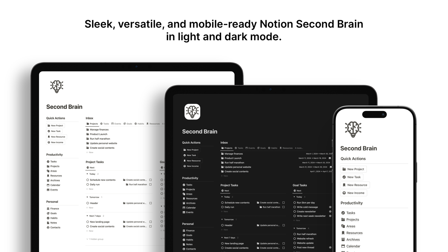 Second Brain Life OS Notion Template