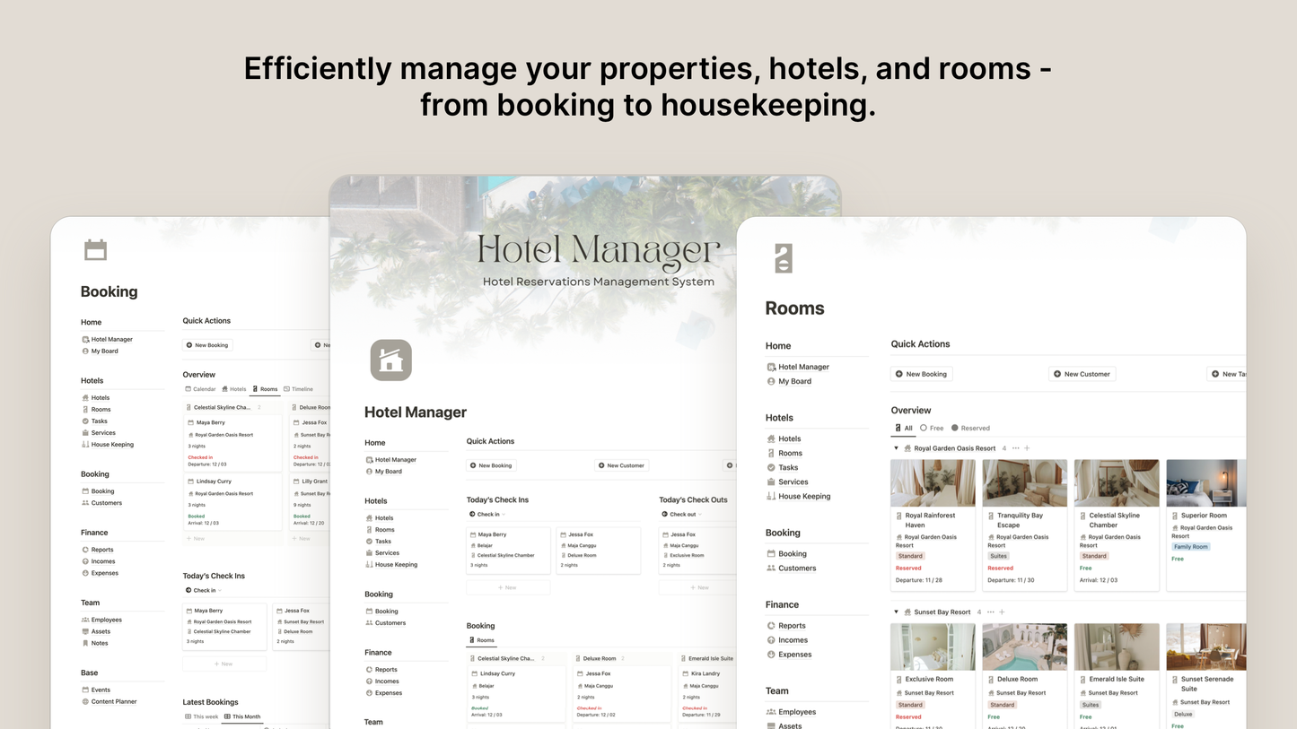 Hotel Management Notion Template