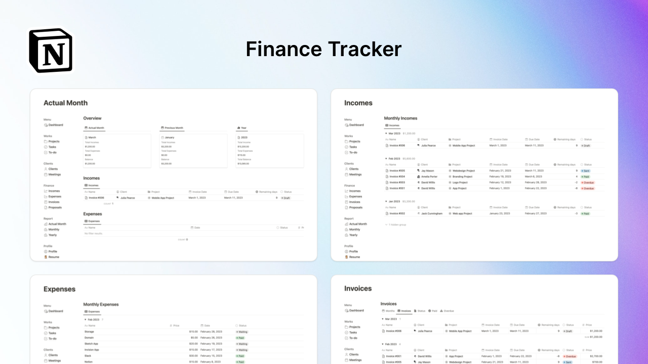 Freelance Business Management Notion Template