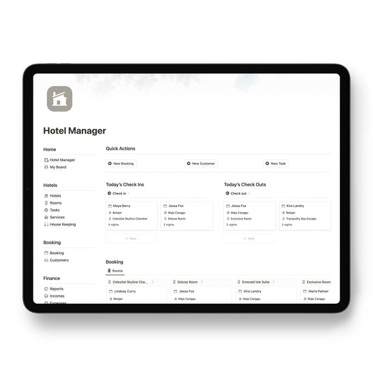Hotel Management Notion Template