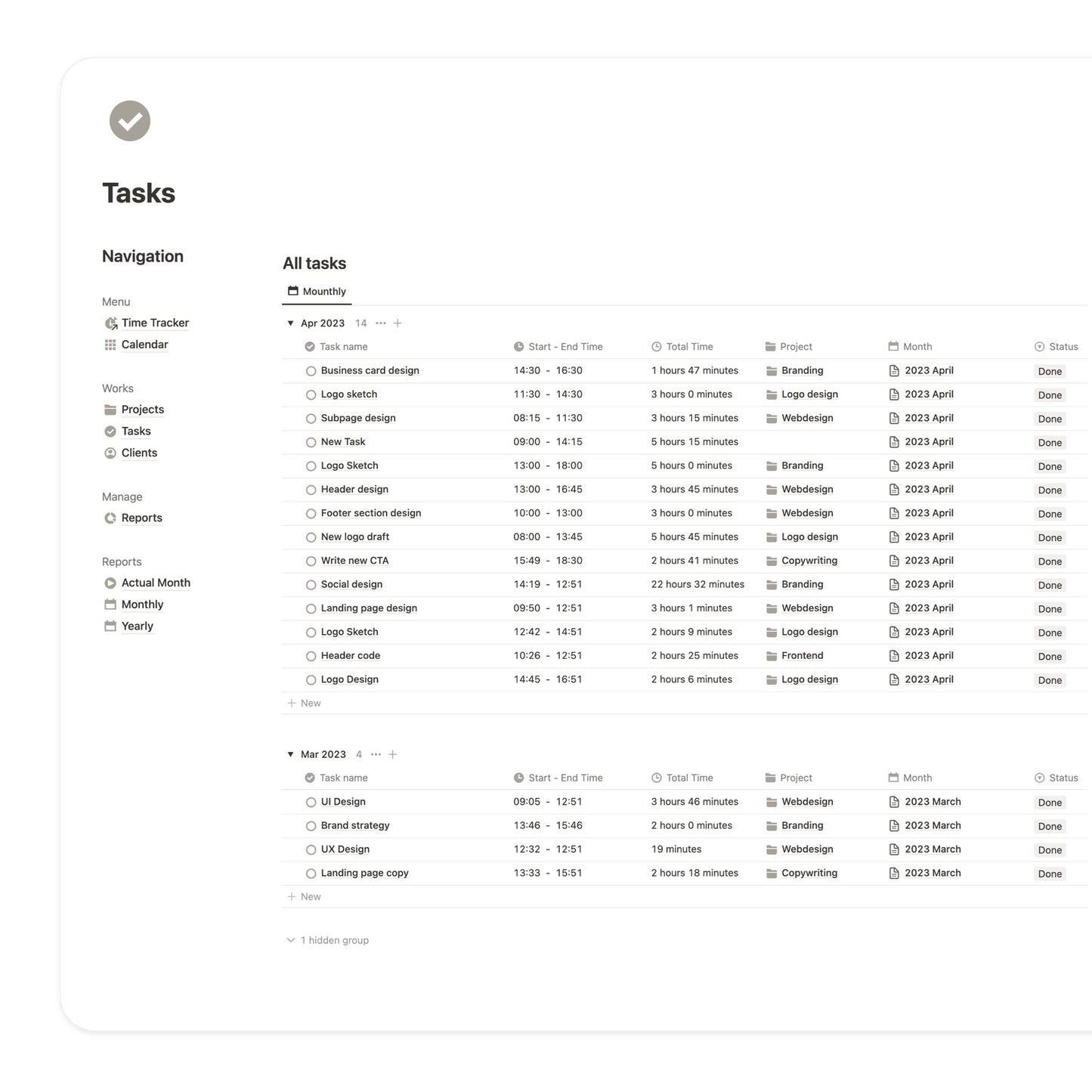 Ultimate Time Tracker Notion Template