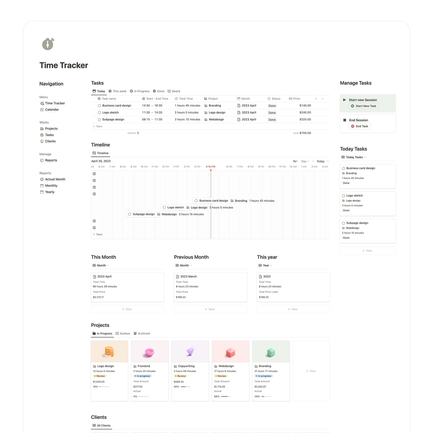 Ultimate Time Tracker Notion Template