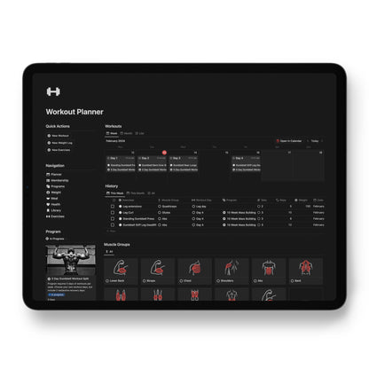 Workout Tracker and Planner Notion Template
