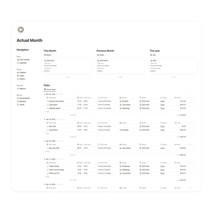 Ultimate Time Tracker Notion Template